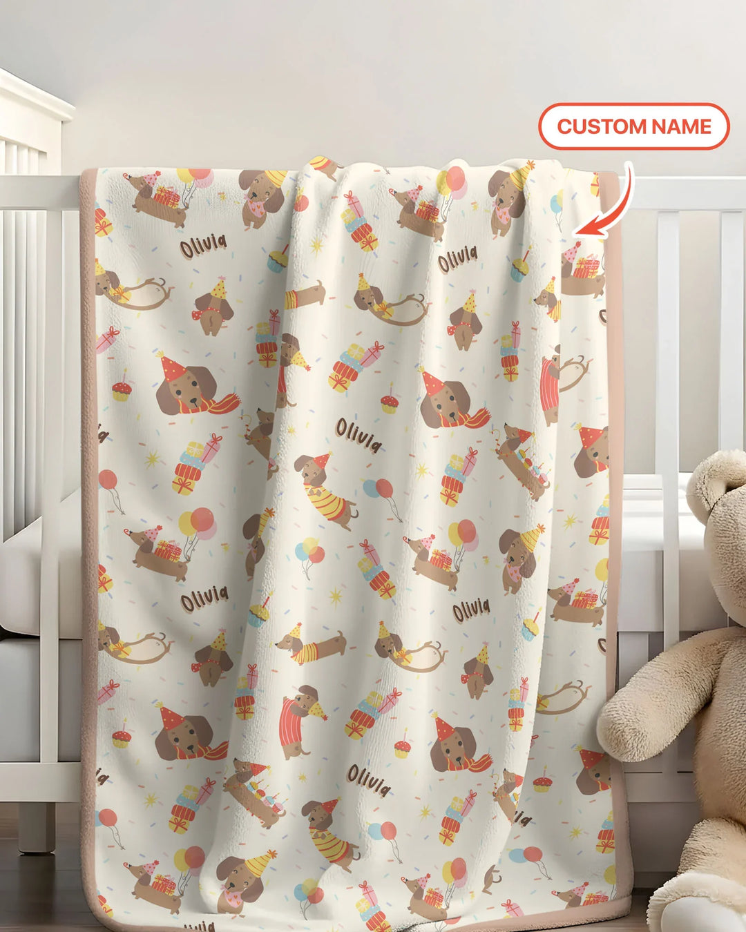 Dachshund Birthday Bamboo Blanket