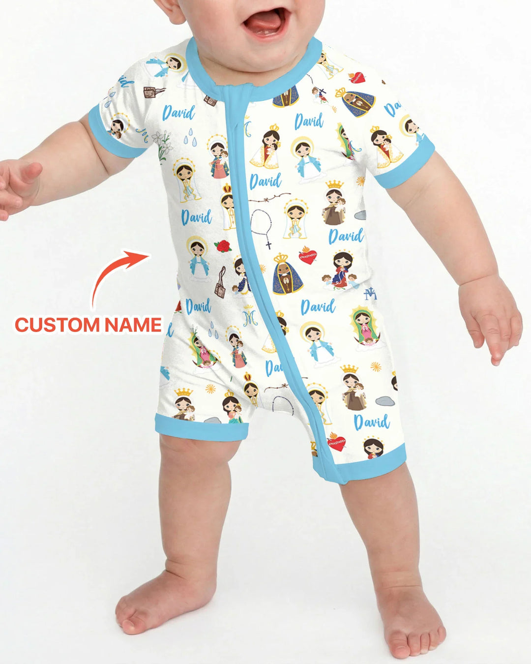 Custom Name Mother Mary Bamboo Shorty Zippy