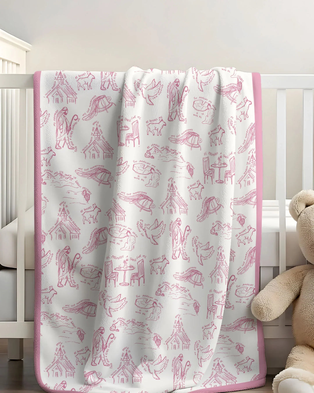 Psalm 23 Sketch Bamboo Blanket