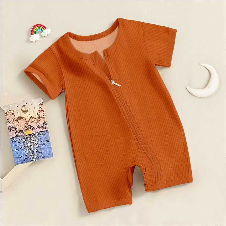 Orange Brown Ribbed Bamboo Baby Clothing – Warm and Cozy