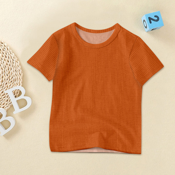 Orange Brown Ribbed Bamboo Baby Clothing – Warm and Cozy