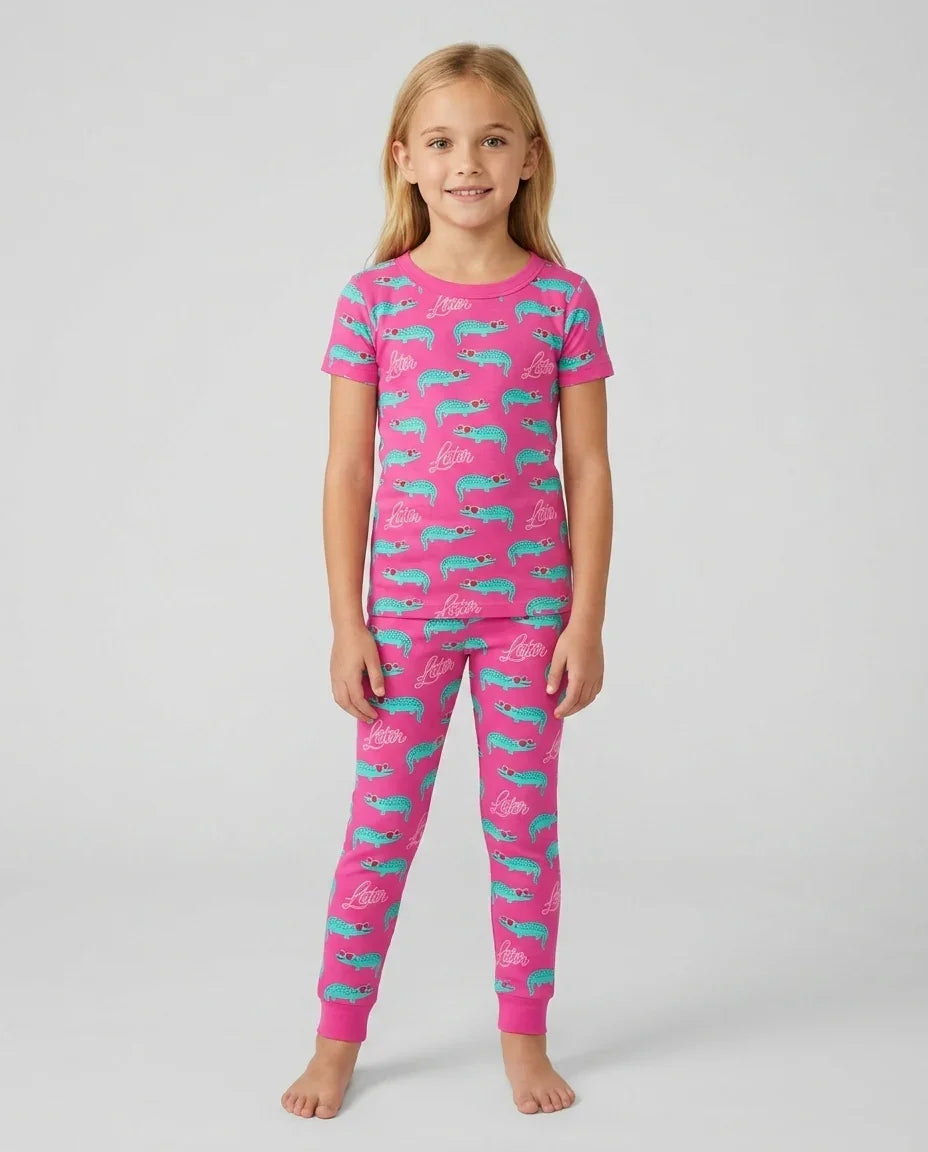 Zweiteiliges, kurzärmliges Pyjama-Set mit Marienkäfern