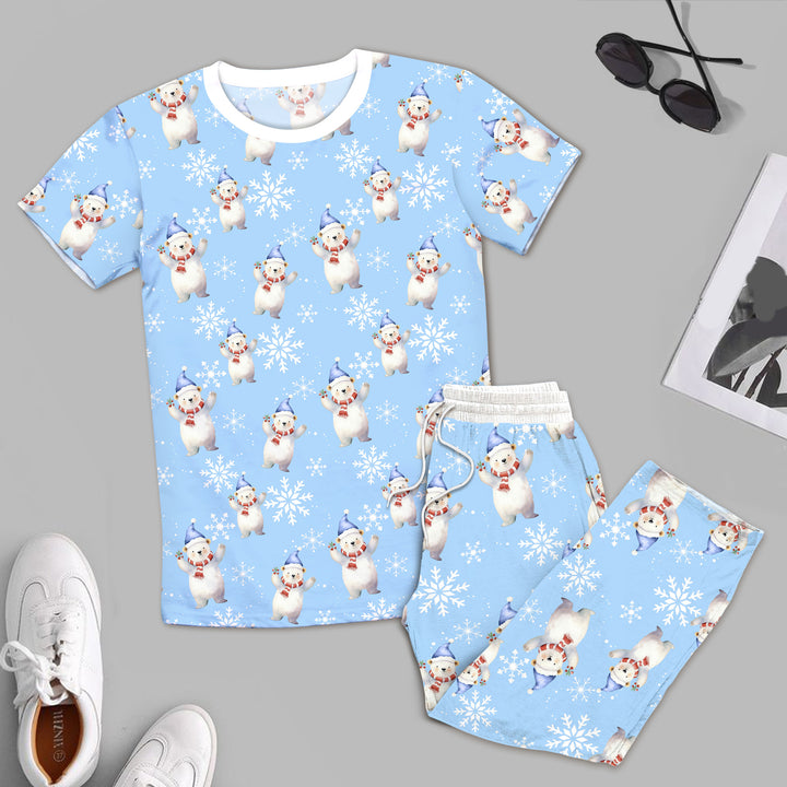 Bamboo Snowflakes and Polar Bears Outfit for Men – Cool and Comfortable