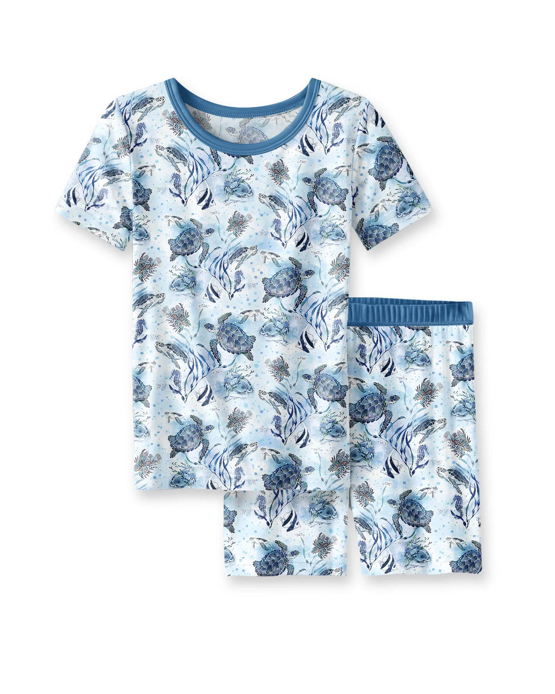 Little Turtles Family Matching Bamboo Two Piece Short Sleeve Shorts Pajama Set
