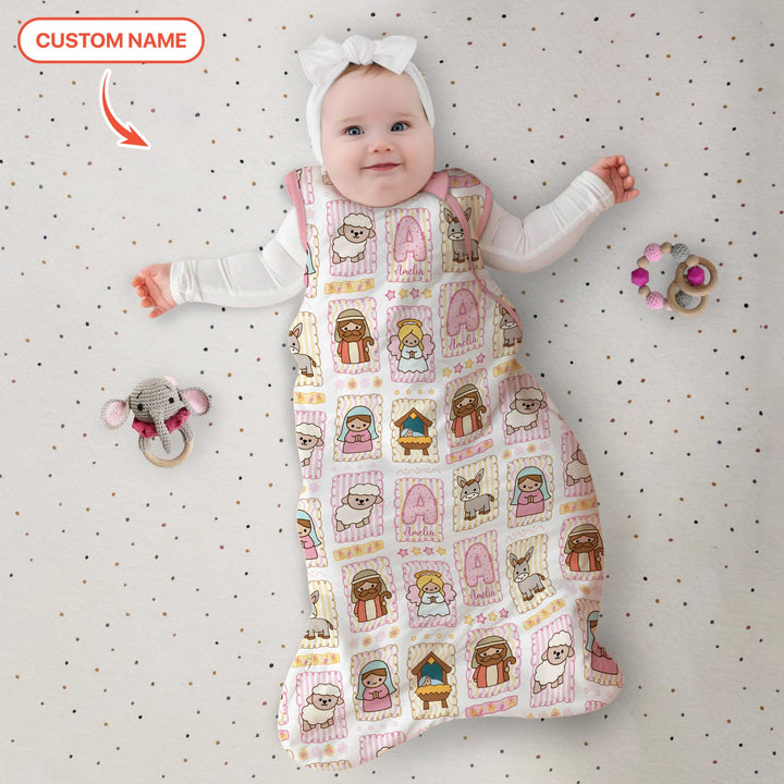 Custom Name Christmas Nativity Sleep Bag