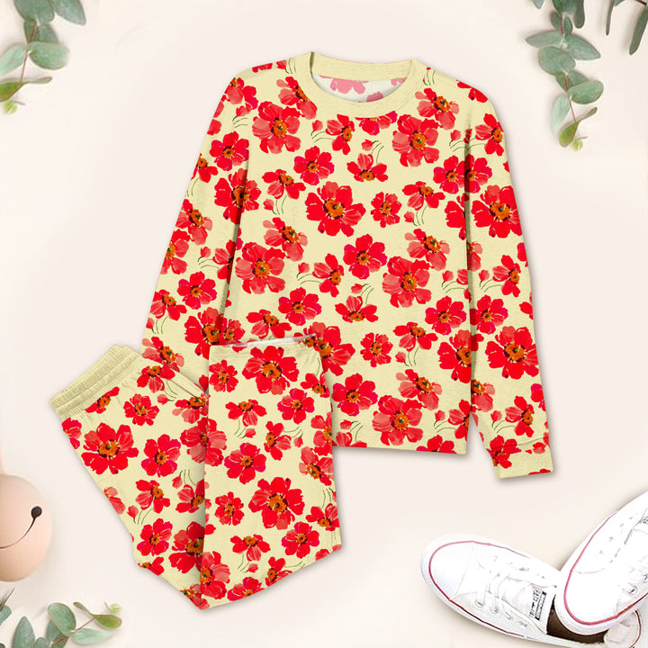 Bamboo Red Floral Outfit for Kids – Bright and Comfortable