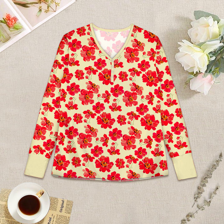 Bamboo Red Floral Outfit for Women – Elegant and Feminine