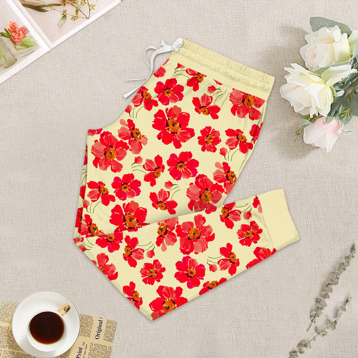 Bamboo Red Floral Outfit for Women – Elegant and Feminine