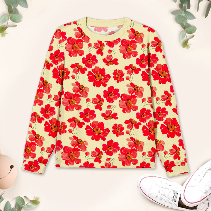 Bamboo Red Floral Outfit for Kids – Bright and Comfortable