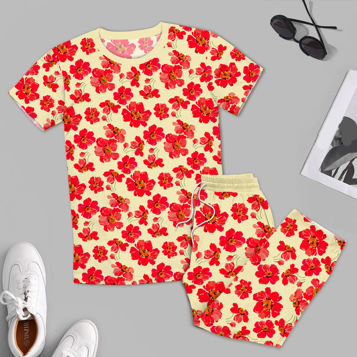 Bamboo Red Floral Outfit for Men – Bold and Stylish