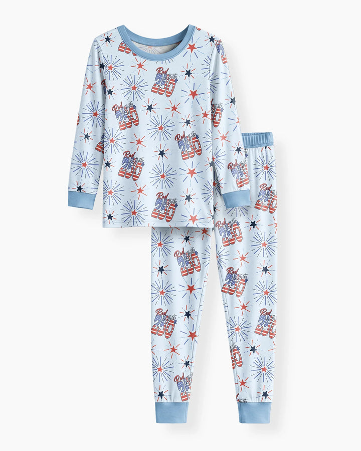 Red White and 250th Anniversary Bamboo Two Piece Long Sleeve Pajama Set