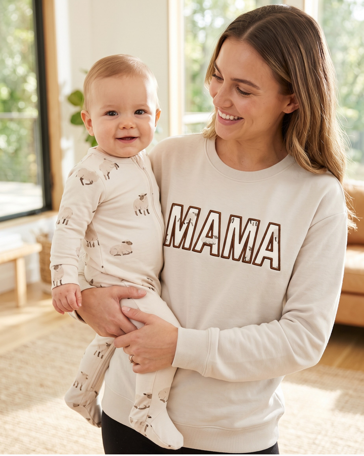 Plantilla de Sudadera de Cuello Redondo de Bambú para Mujer