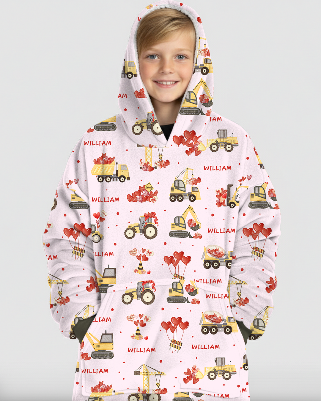 Custom Name Valentine Trucks Family Matching Blanket Hoodie