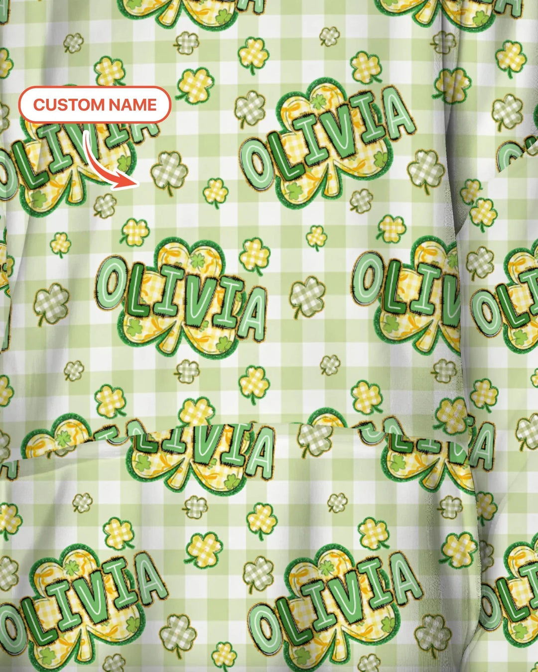 Lucky Shamrock Custom Name Blanket Hoodie