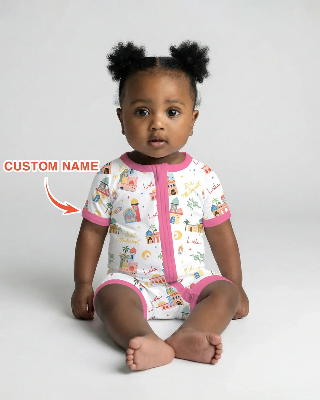 Eid Mubarak Custom Name Shorty Zippy