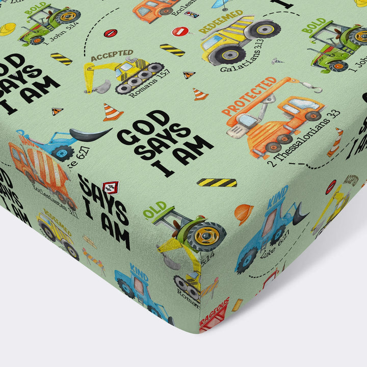 God Says I Am Fitted Crib Sheet