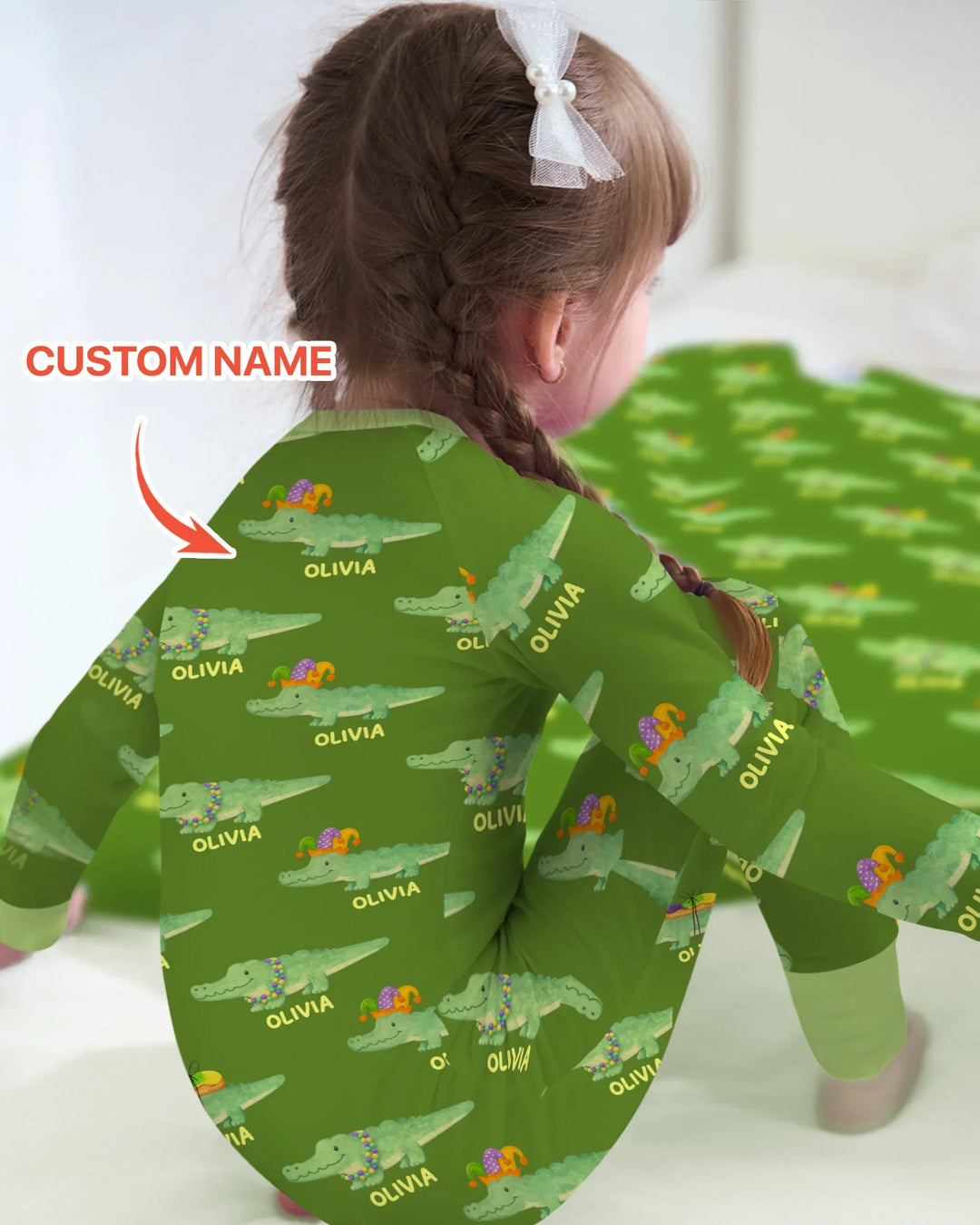 Custom Name Mardi Gras Gator Convertible Zippy