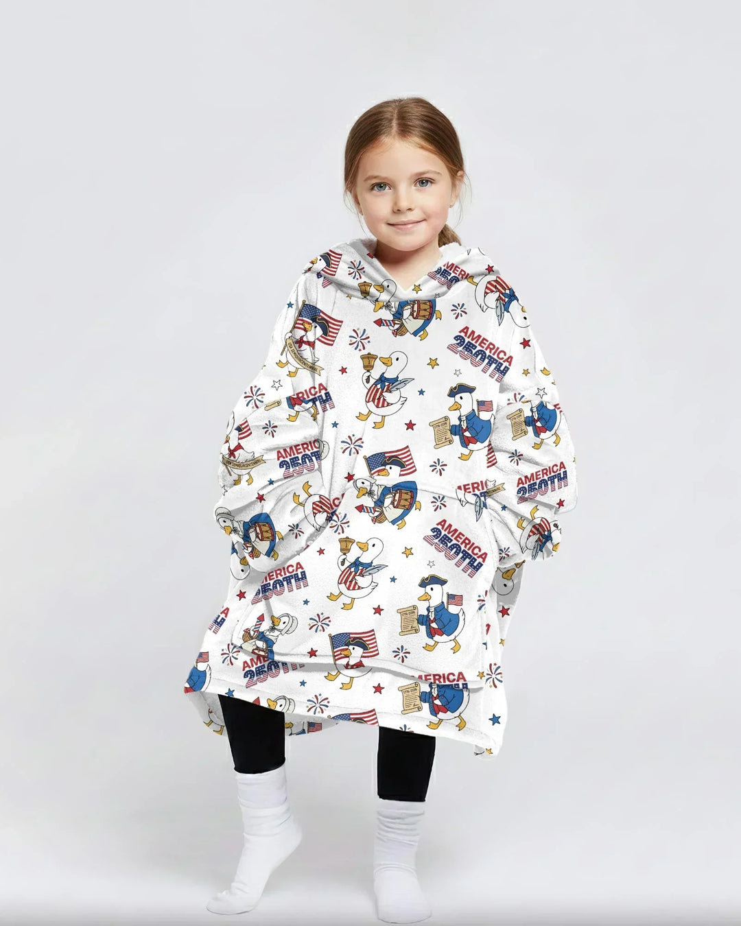 Patriotic Goose Celebrating 250 Years Wearable Blanket Hoodie