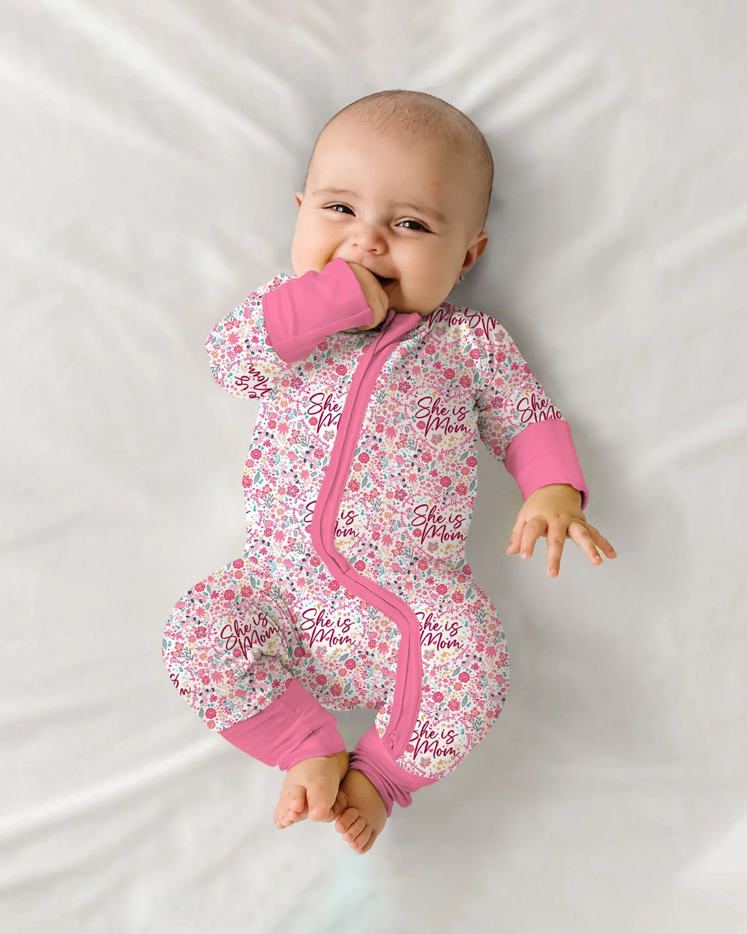 She Is Mom Floral Bamboo Cremallera Convertible
