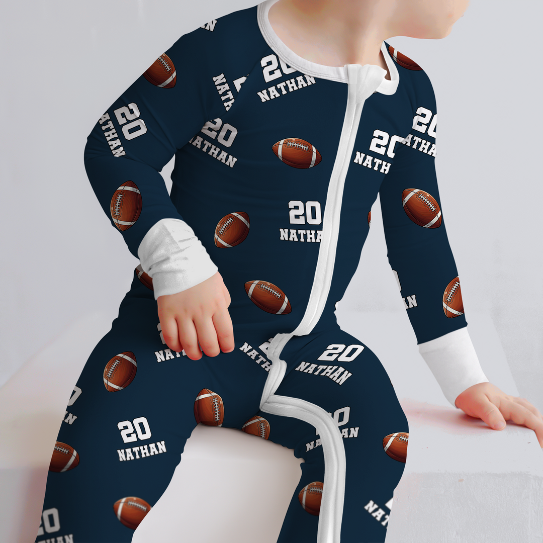 Football Pattern Personalized Convertible Zippy