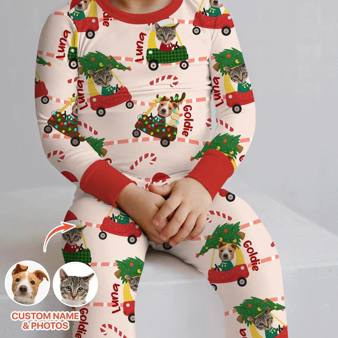 Zweiteiliges Langarm-Pyjama-Set mit Sommerfrüchten