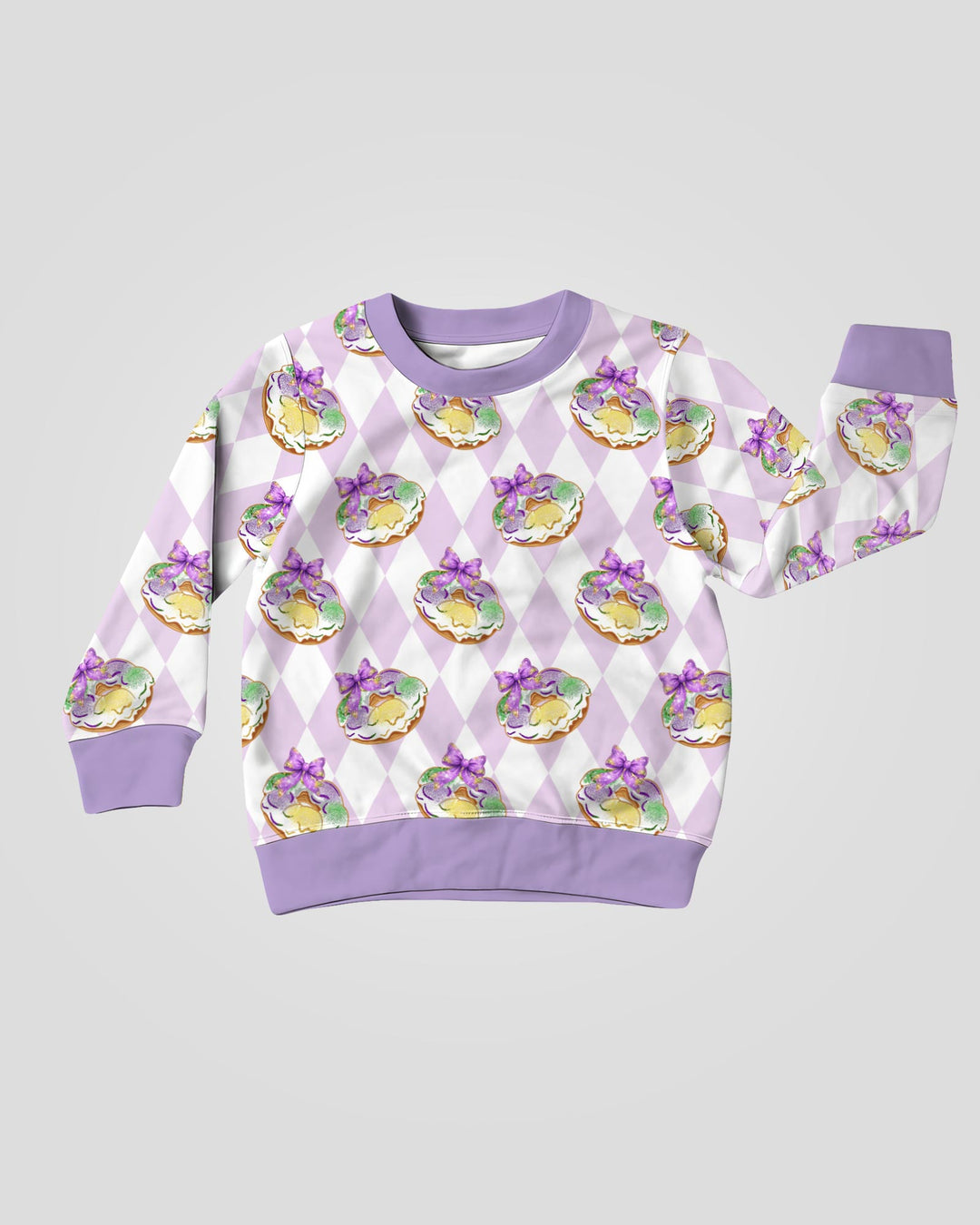 Mardi Gras Donut Crewneck Sweatshirt