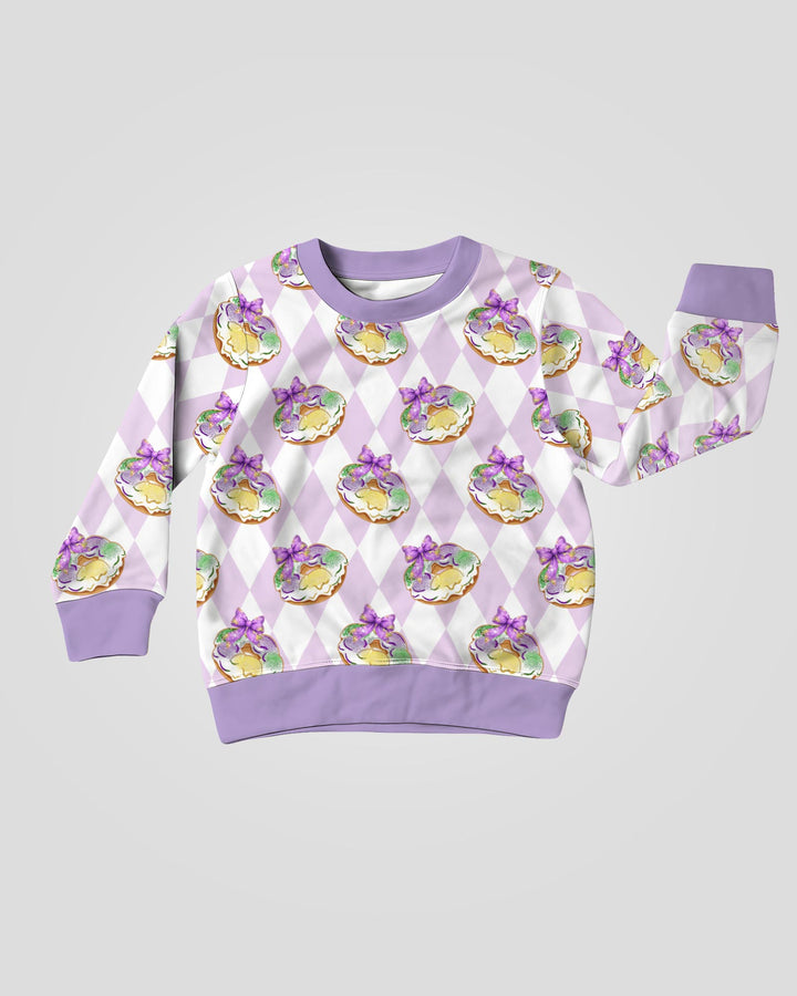 Mardi Gras Donut Crewneck Sweatshirt