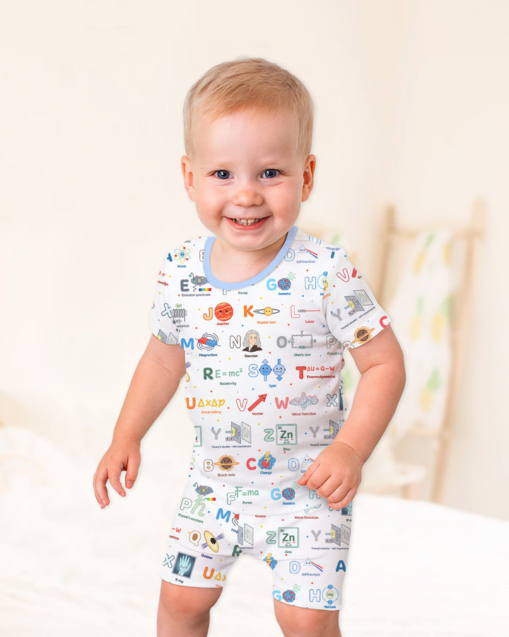 Schlafanzug-Set zweiteilig, kurze Ärmel, kurze Hose, Bambus