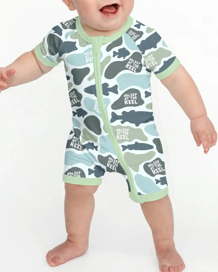 Asleep At The Reel Matching Daddy & Me Shorty Zippy