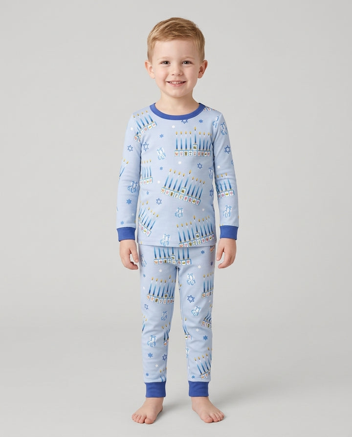 Jewish Mahjong Family Matching Bamboo Two Piece Long Sleeve Pajama Set