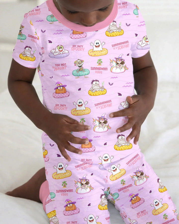 Zweiteiliges, kurzärmliges Pyjama-Set mit Marienkäfern