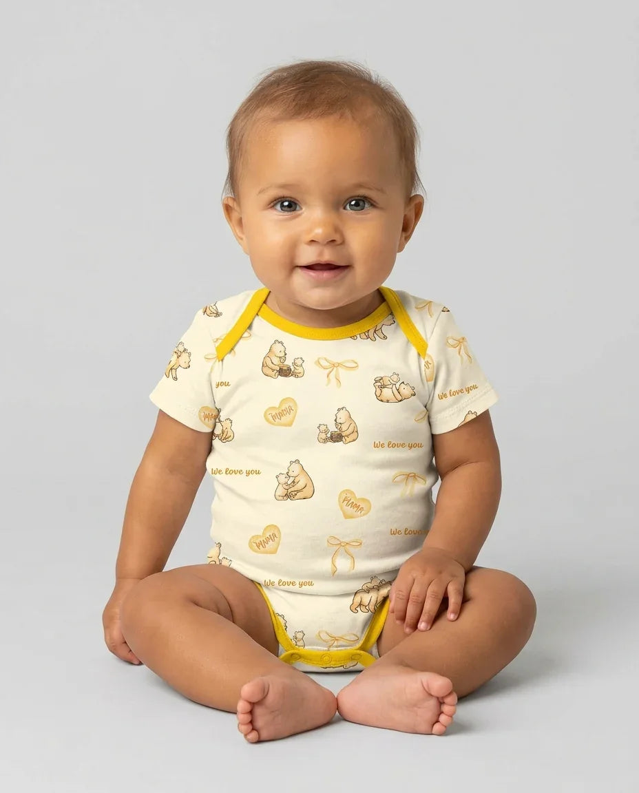 Sweat Yellow Mama Bear Bodysuit