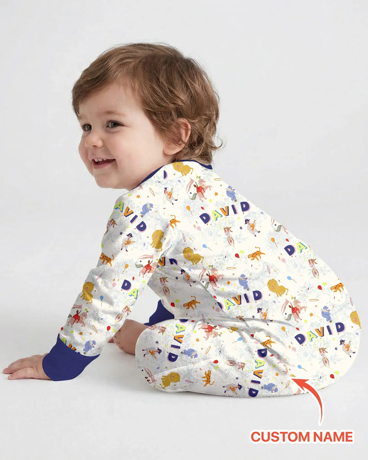 Custom Name Circus Toile Bamboo Convertible Zippy