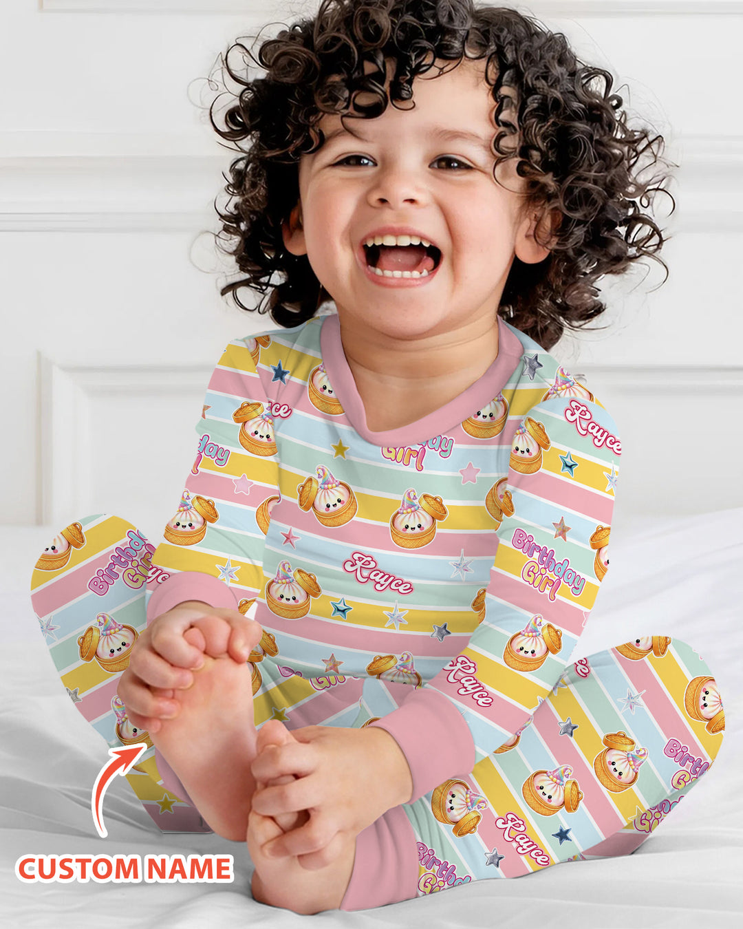 Zweiteiliges Langarm-Pyjama-Set mit Sommerfrüchten