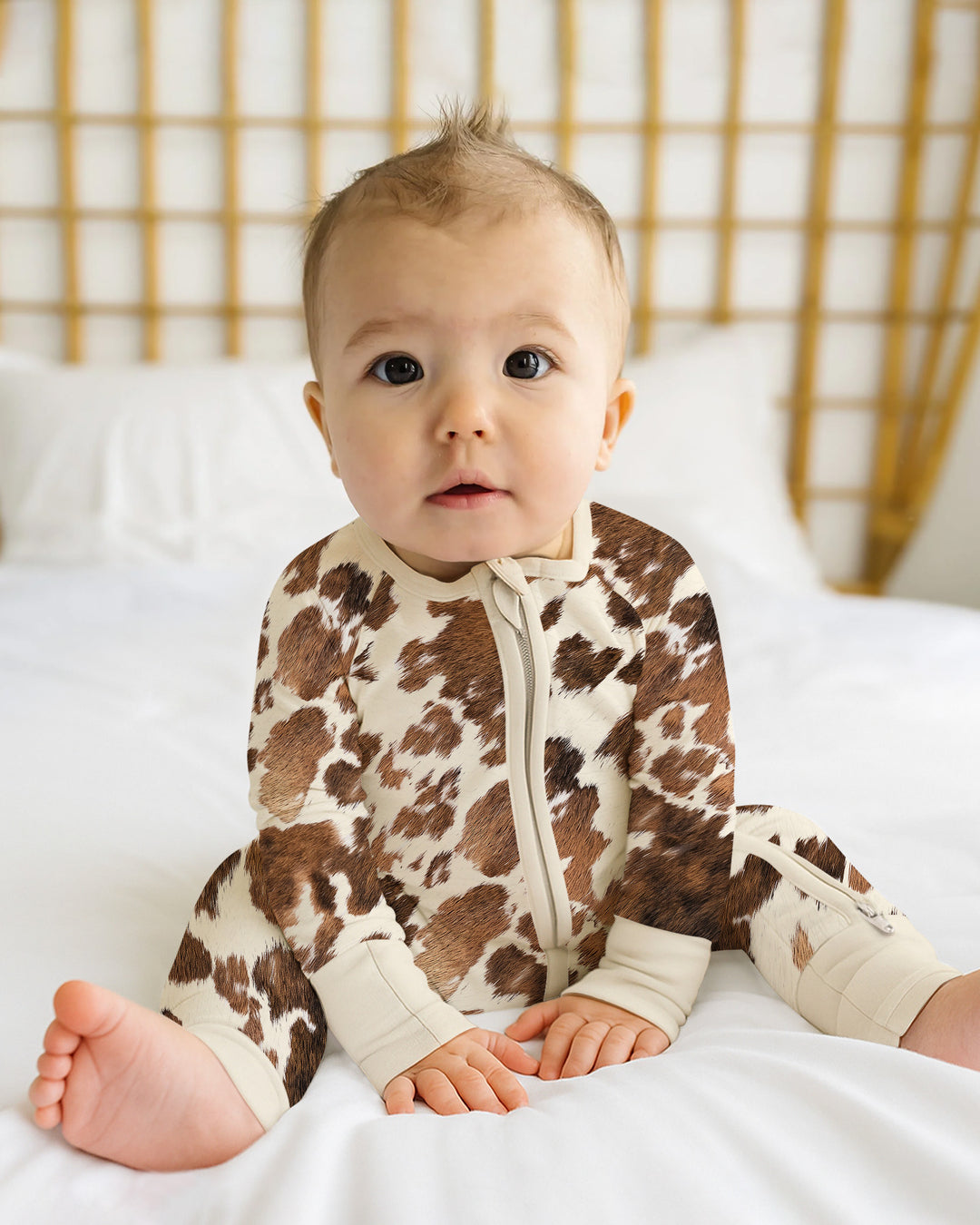 Trendy Cowhide Bamboo Convertible Zippy