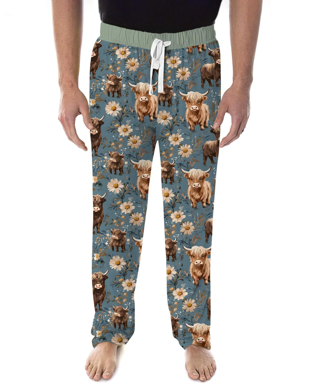 Majestic Highland Cows Family Matching Bamboo Men's Pajama Set