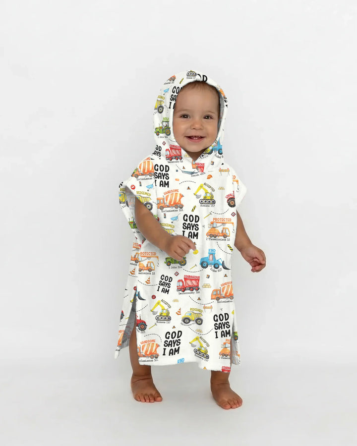 God Says I Am Boy Bamboo Swim Poncho