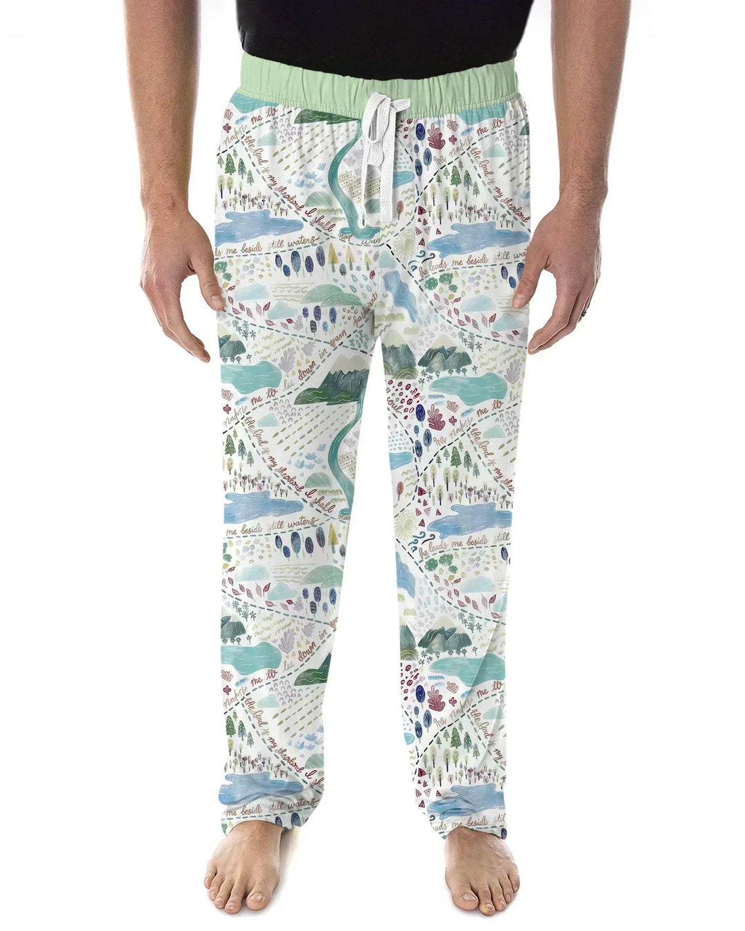 Whimsical Psalms 23 Map Men's Pajama Set