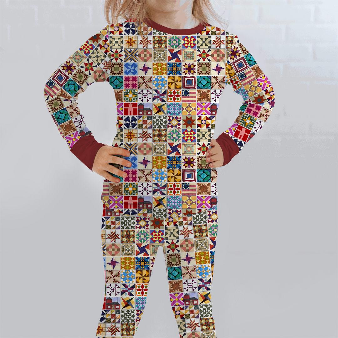 Heritage Quilt Two Piece Long Sleeve Pajama Set