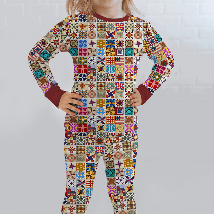 Heritage Quilt Two Piece Long Sleeve Pajama Set