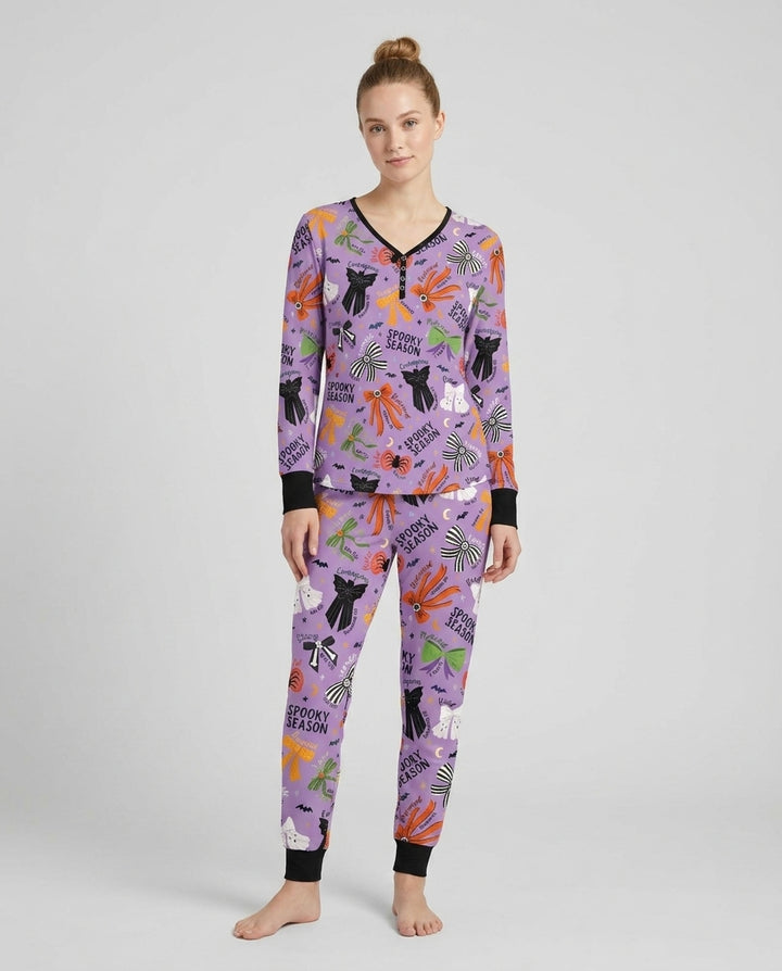 Spooky Bows Spooky Season Bamboo Women Pajama Set