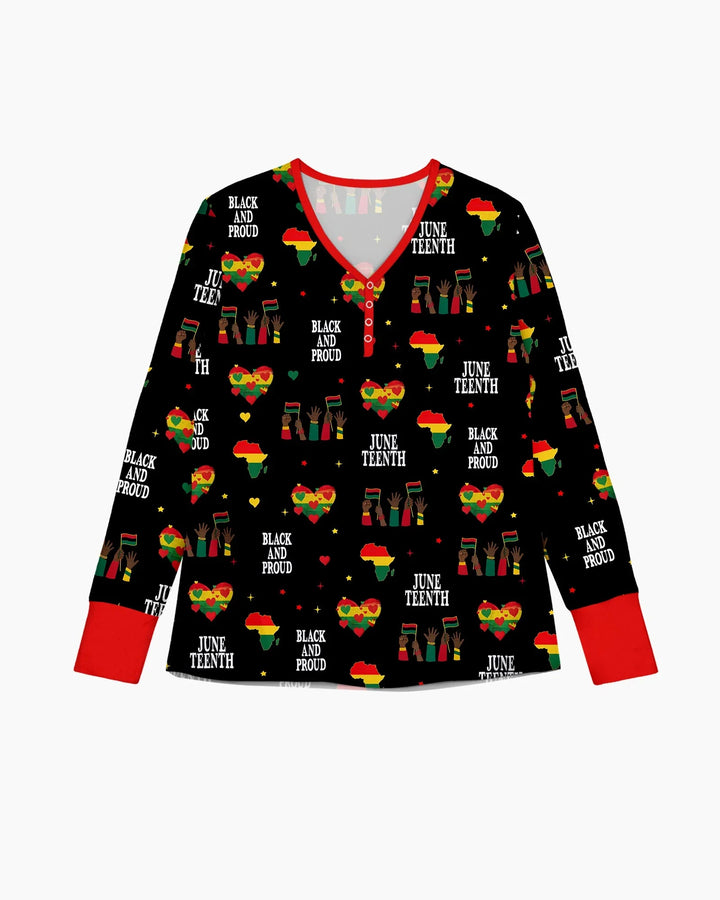 Juneteenth Black and Proud Bamboo Women Pajama Set