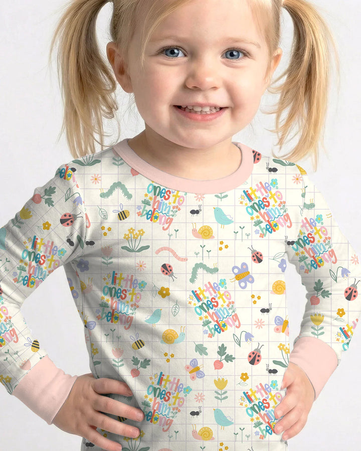 Zweiteiliges Langarm-Pyjama-Set mit Sommerfrüchten