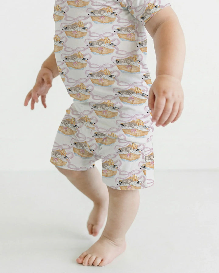 Noah's Ark Bamboo Two Piece Short Sleeve Shorts Pajama Set