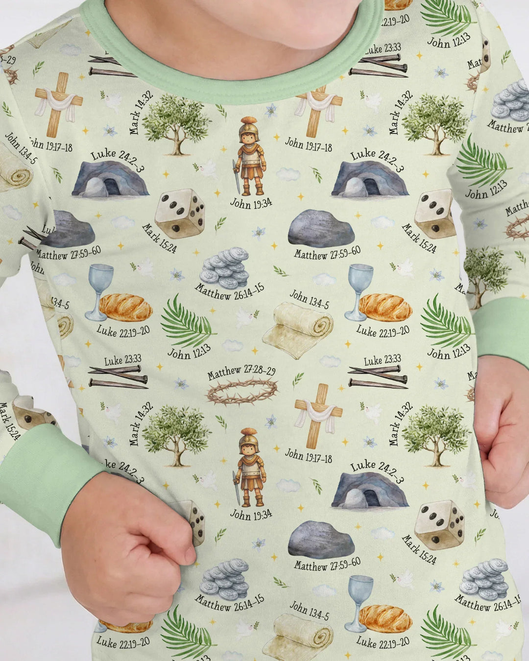 Zweiteiliges Langarm-Pyjama-Set mit Sommerfrüchten