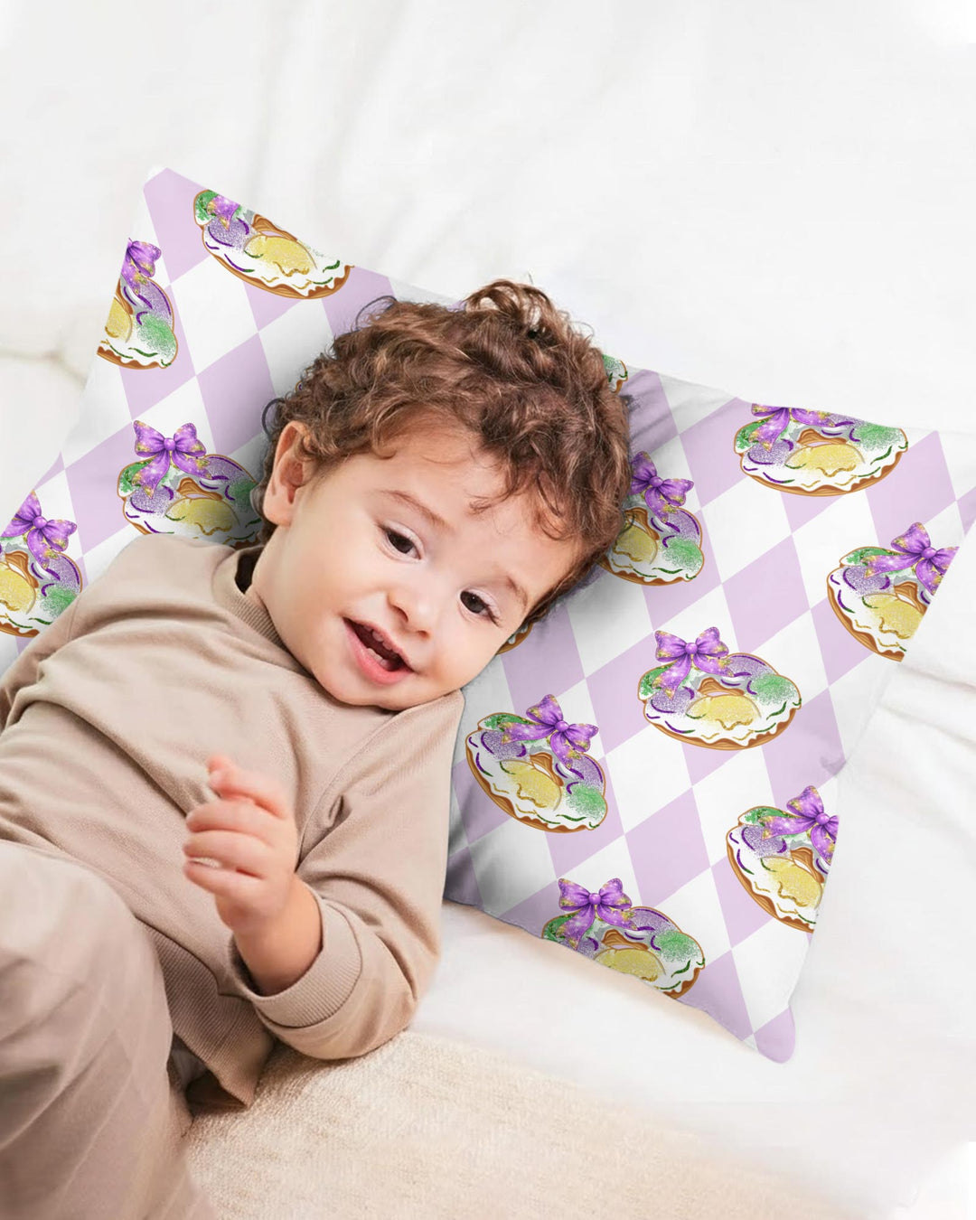 Mardi Gras Donut Pillow Case