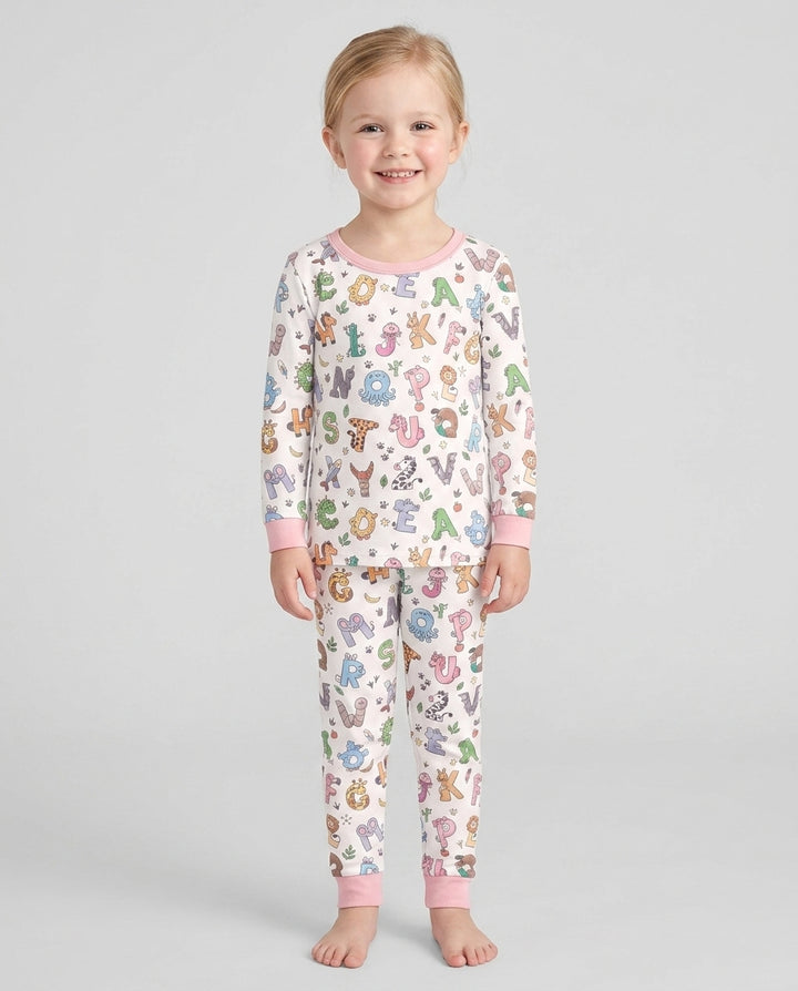 Zweiteiliges Langarm-Pyjama-Set mit Sommerfrüchten