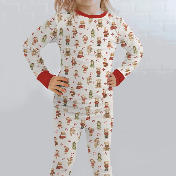 Christmas Teddy Bears Two Piece Long Sleeve Pajama Set