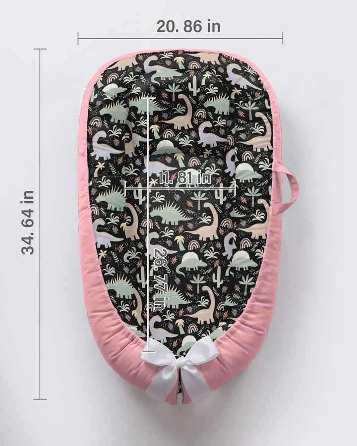 Navy Jurassic Jungle Bamboo Baby Nest Bed