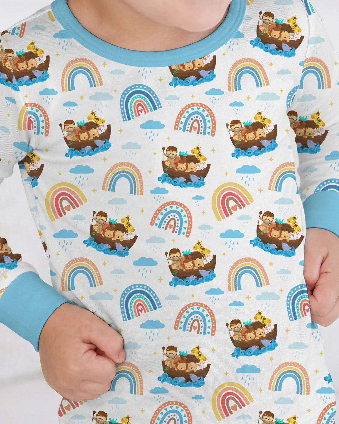 Noah’s Ark & God’s Rainbow Promise Two Piece Long Sleeve Pajama Set
